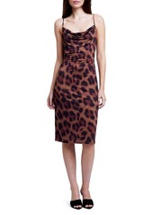 L'AGENCE Tami Cowl Neck Slipdress in Spice/Black Spotted Panther at Nordstrom