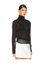 L'AGENCE Toulon Long Sleeve Mix Turtleneck Sweater