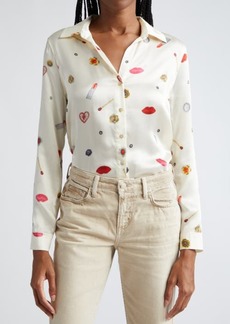L'AGENCE Tyler Long Sleeve Silk Button-Up Shirt