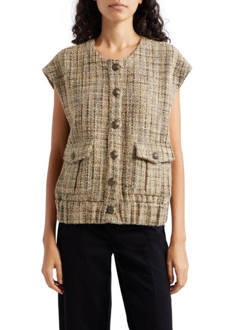 L'AGENCE Uma Wool Blend Tweed Vest