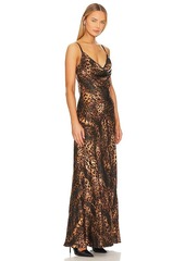 L'AGENCE Venice Cowl Lace Gown