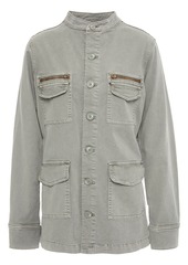 L'agence Woman Elizabeth Stretch-cotton Twill Jacket Grey Green