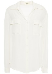 L'agence Woman Margaret Double Pocket Silk Shirt Ivory