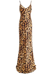 L'agence Woman Serita Leopard-print Silk-satin Maxi Slip Dress Animal Print