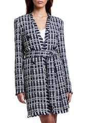 L'AGENCE Zuri Tweed Half Duster in Navy /Ivory at Nordstrom