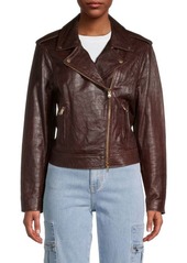 L'Agence Lamb Leather Biker Jacket