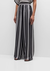 L'Agence Lillian Striped Wide-Leg Pants 