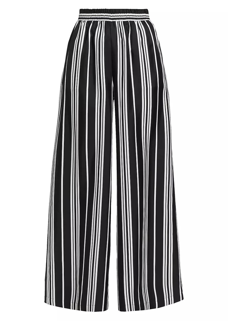 L'Agence Lillian Wide-Leg Linen-Blend Pants