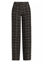 L'Agence Livvy Houndstooth Tweed High-Rise Straight-Leg Pants