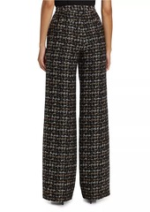 L'Agence Livvy Houndstooth Tweed High-Rise Straight-Leg Pants