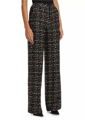 L'Agence Livvy Houndstooth Tweed High-Rise Straight-Leg Pants