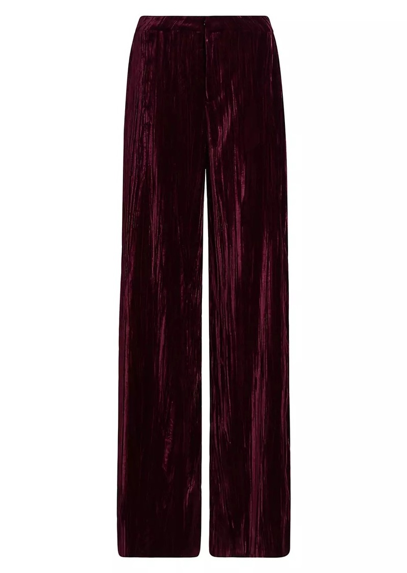 L'Agence Livvy Velvet High-Rise Straight-Leg Pants