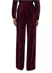 L'Agence Livvy Velvet High-Rise Straight-Leg Pants