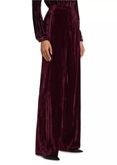 L'Agence Livvy Velvet High-Rise Straight-Leg Pants