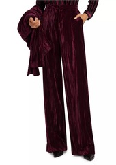 L'Agence Livvy Velvet High-Rise Straight-Leg Pants