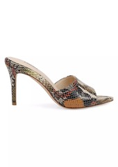 L'Agence Lolita 85MM Snake-Embossed Leather Sandals