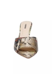 L'Agence Lolita 85MM Snake-Embossed Leather Sandals