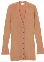 L'Agence Long Cardigan In Pale Peach