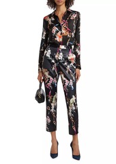 L'Agence Ludivine Floral High-Rise Cropped Pants