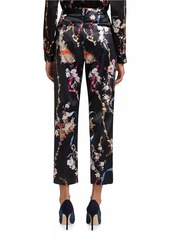 L'Agence Ludivine Floral High-Rise Cropped Pants