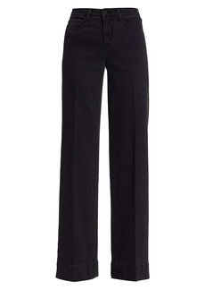 L'Agence Madden Mid-Rise Wide-Leg Stretch Jeans