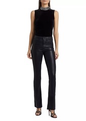 L'Agence Madelyn Crystal-Embellished Mock Turtleneck Sleeveless Top