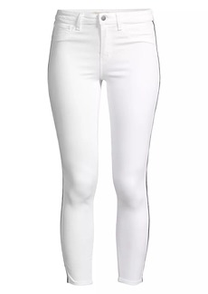 L'Agence Margot High Rise Striped Skinny Jeans
