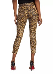 L'Agence Margot Mid-Rise Stretch Skinny Cropped Cheetah Jeans