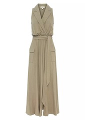 L'Agence Mayer Military Maxi Wrap Dress