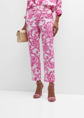 L'Agence Mediterranean Tile Ludivine Straight-Leg Trousers