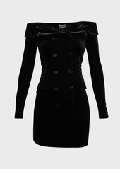 L'Agence Micaela Off-Shoulder Blazer Mini Dress