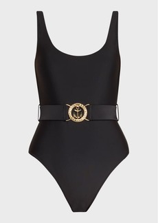 L'Agence Mila Solid Scoop-Neck One-Piece Swimsuit 