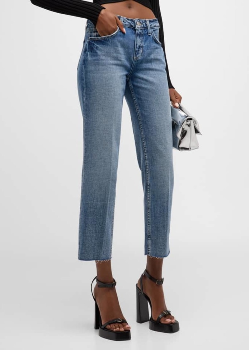 L'Agence Milana Low-Rise Cropped Straight Jeans 