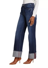 L'Agence Miley Wide-Leg Cuff Jeans
