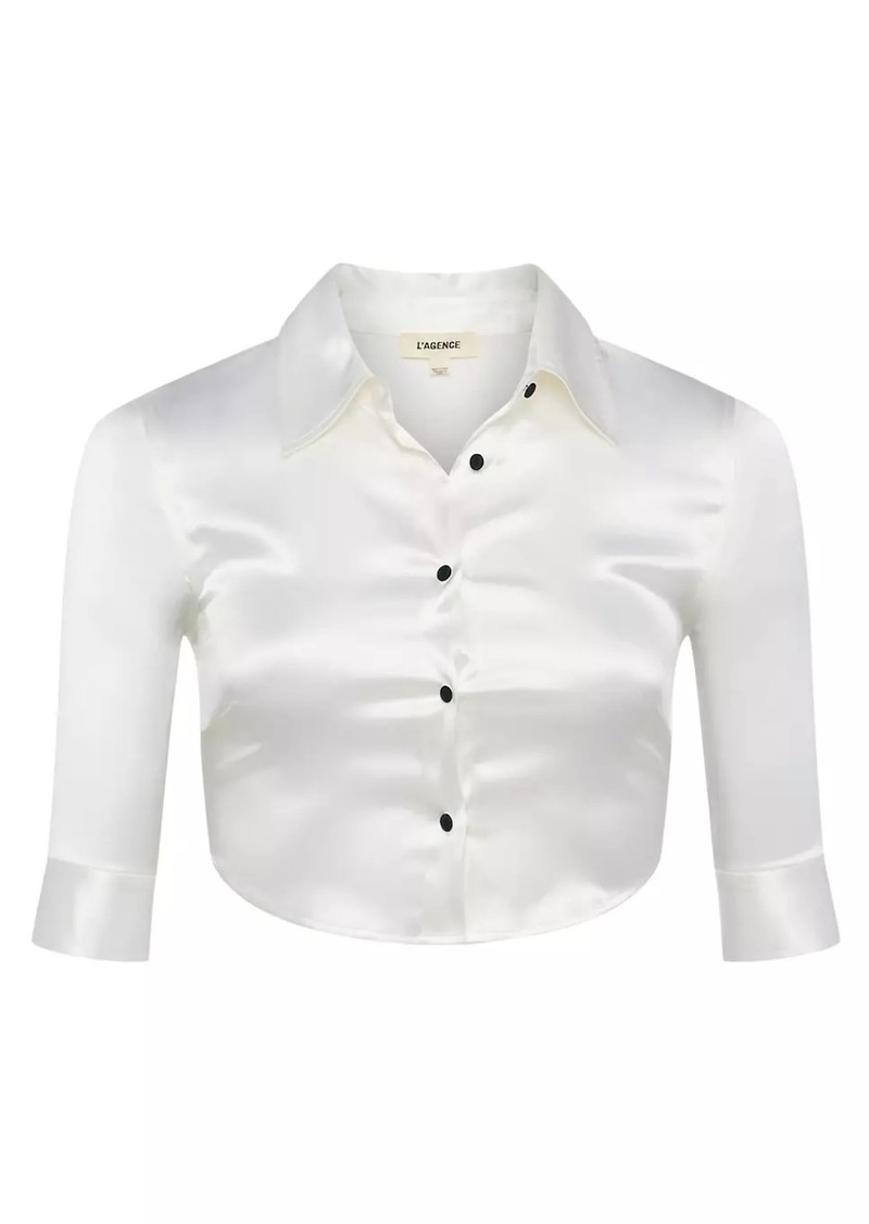 L'Agence Niccola Silk Crop Shirt