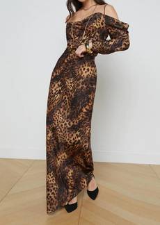 L'Agence Off The Shoulder Zion Blouse In Leopard Print