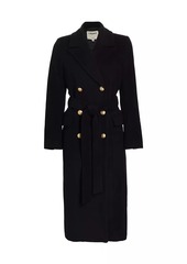 L'Agence Olina Wool-Blend Belted Long Coat
