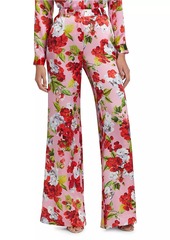 L'Agence Pilar Floral Print Wide-Leg Pants