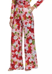 L'Agence Pilar Floral Print Wide-Leg Pants