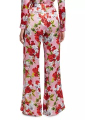 L'Agence Pilar Floral Print Wide-Leg Pants