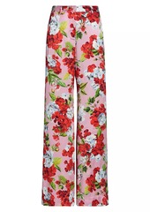 L'Agence Pilar Floral Print Wide-Leg Pants