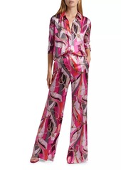 L'Agence Pilar Wide-Leg Silk Pants