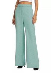 L'Agence Pilar Wool Herringbone Wide-Leg Pants