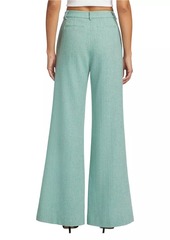 L'Agence Pilar Wool Herringbone Wide-Leg Pants