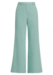 L'Agence Pilar Wool Herringbone Wide-Leg Pants