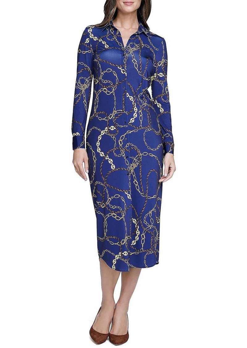 L'Agence Raeylynn Womens Collared Long Shirtdress