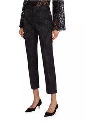 L'Agence Rebel Jacquard Straight Crop Pants