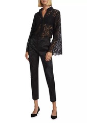 L'Agence Rebel Jacquard Straight Crop Pants