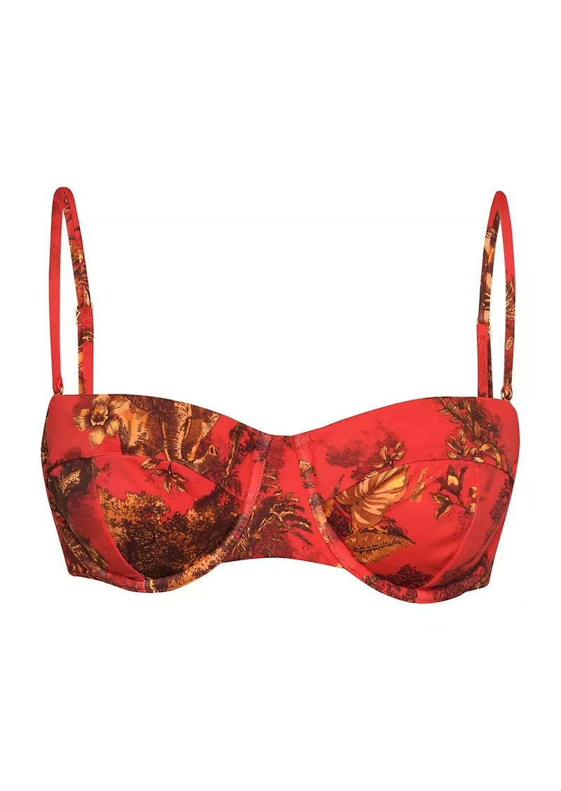 L'Agence Red Jungle Alexandria Bikini Top