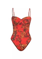 L'Agence Red Jungle Amie Floral Shaping One-Piece Swimsuit